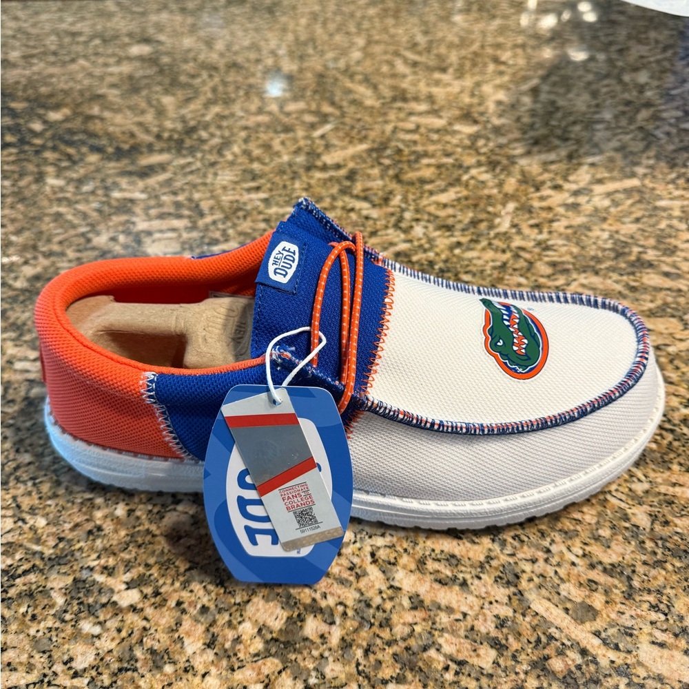 Hey Dude Orange and Blue Slip-On Loafers Lightweight Comfort